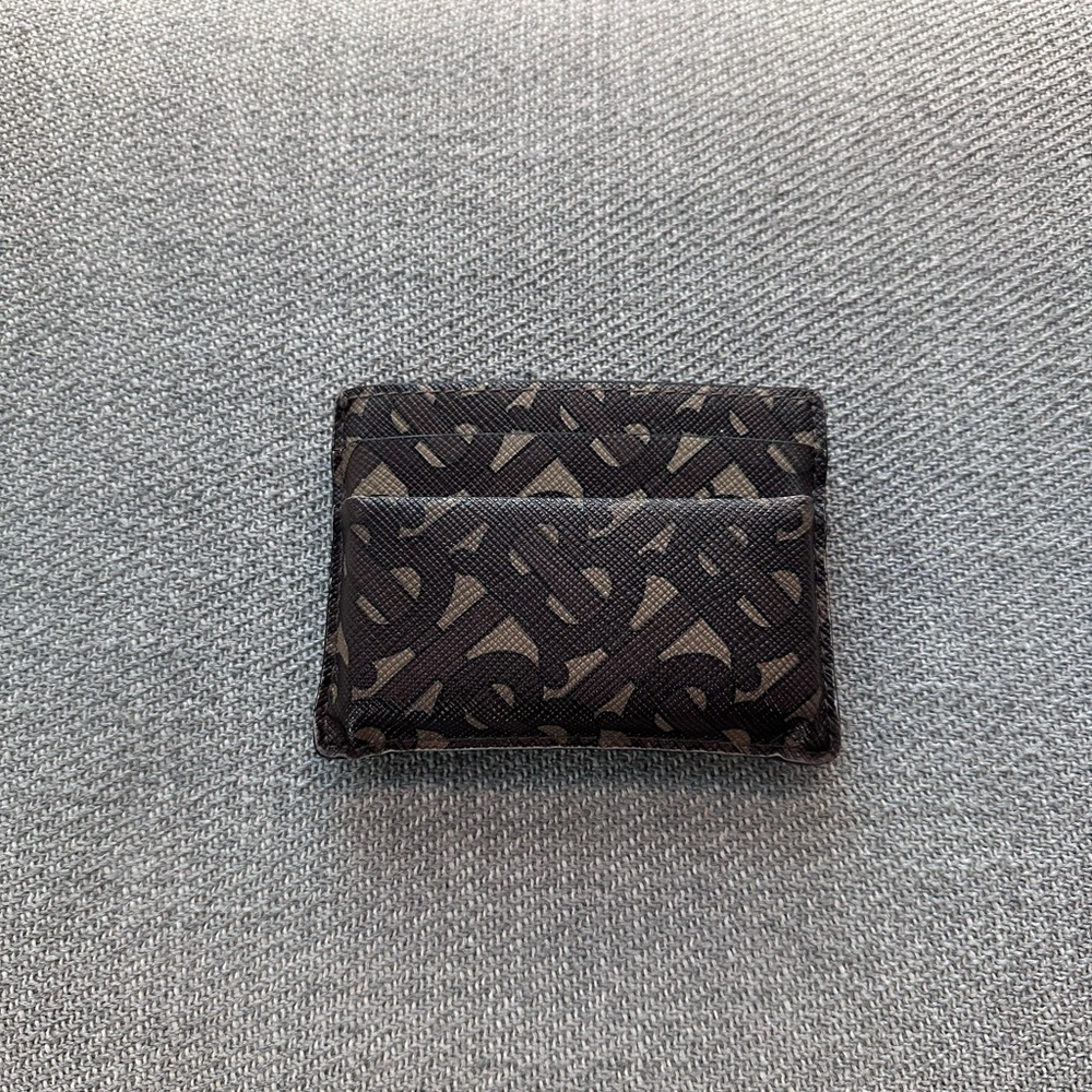 Burberry Monogram Brown and Tan Leather Card Holder Wallet